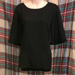 Ann Taylor blouse, size Large. Black w/navy sash